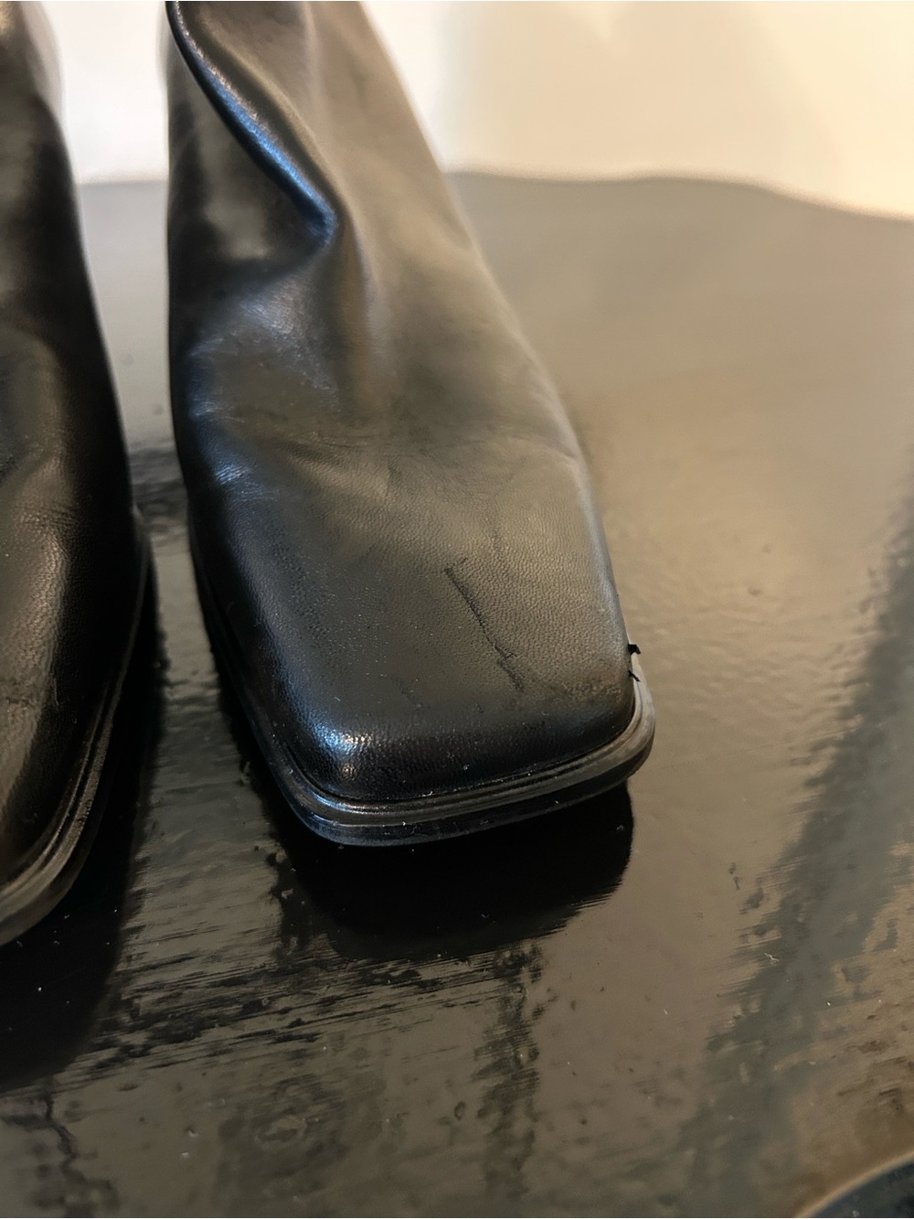 Stuart Wheitzman Sleek Black Square-Toe Ankle Boots Size 11 - Picture 8 of 13